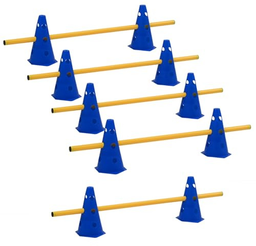 TRUTZHOLM Steckhürdenset 15- teilig 23 cm höhenverstellbar Agility Set Hunde Trainingszubehör Hobby Horsing Farbe wählbar rot blau orange (Rot)