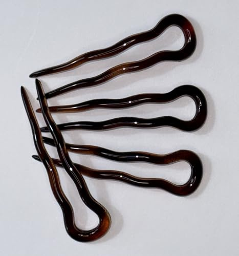 niavida Hairpin 4 x Frisurenhilfe Haarnadel 7,5 cm havanna - braun | Pin Spange Hair Styling Haarstecker