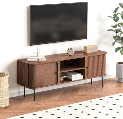 Skokliz TV Schrank, 150cm Lowboard für Fernseher bis zu 65 Zoll | Fernsehschrank TV Board mit Offenen Stauraum, Fernsehtisch für Wohnzimmer und Schlafzimmer