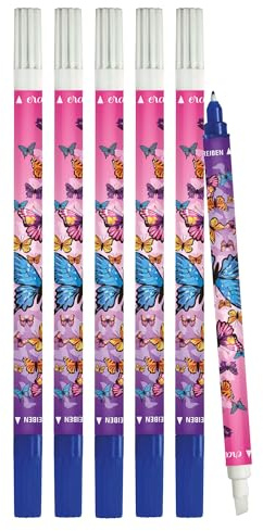 Online Vorteils-Pack Tintenlöscher 6x Tintenkiller zum Löschen und Überschreiben | Design Butterfly | Entfernung und Korrektur blauer Tinte | Schreibfarbe blau