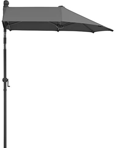 Schneider Sonnenschirm Salerno mezza, anthrazit, 150x150 cm rechteckig, Gestell Stahl, Bespannung Polyester,Halber Balkonschirm, 5.94 kg