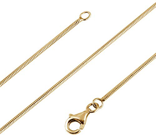 Avesano Schlangenkette vergoldet 925 Silber Damen 1 mm Halskette 101021-5 | goldene Silberkette Gold Kette Goldkettchen in den Längen 42 45 50 60 70 cm verfügbar
