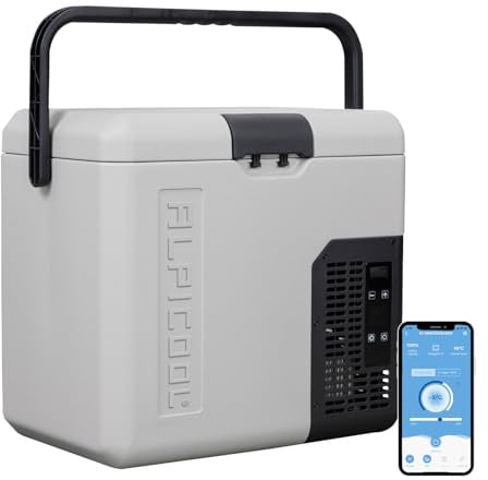 Alpicool P18 18L Kompressor Kühlbox 12v Mini Kühlschrank Elektrische Camping-Gefrierbox Klein Tragbare für Auto, Lkw, Boot, RV mit USB Anschluss,-20℃-20℃, Wiederaufladbar(Batterie nicht enthalten)