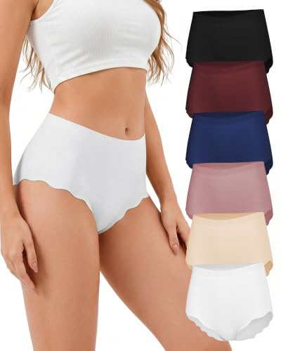 TDONE Nahtlose Unterwäsche Damen Seamless Slips 6er Pack | Seamless Unterwäsche weich dehnbar und atmungsaktiv für Alltag Sport und Leggings