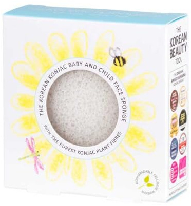 The Konjak Sponge Co Premium Baby Face Sponge Schwamm Konjak Facial für Babys, Weiß