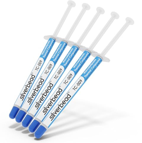 Silverbead Wärmeleitpaste [5 Stück] Hochleistungs Thermische Thermal Paste Grease Compound TC-009 | für alle CPU Kühler PC GPU LED SMD IC Heatsink Kühlkörper Wasserkühlung Notebook & Laptop PS4