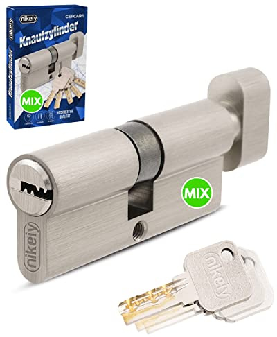 GERCAR Pro Schließanlage DIY MIX Knaufzylinder 40/40 Schließzylinder gleichschließend nach wunsch kombinierbar - Zylinderschloss 80 mm - A:40 B:40 - selbst zusammenstellen mit einem Schlüssel