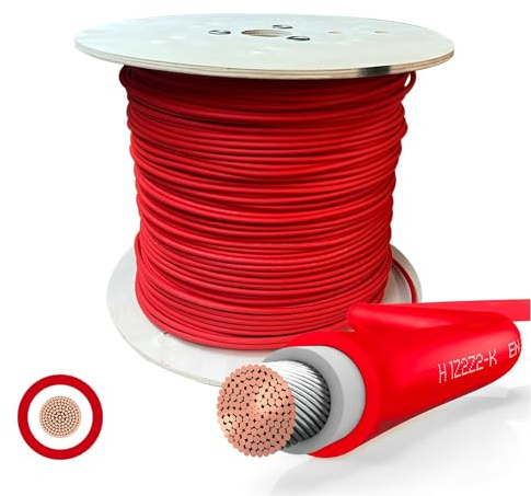SOLARTRONICS Meterware Solarkabel 4mm² 15m Flexibel, Robust, Rot | PV Kabel Verlängerung für Solaranlage, H1Z2Z2-K, UV-Beständig, Wetterfest, Flexibel, TÜV Rheinland, Made in Germany