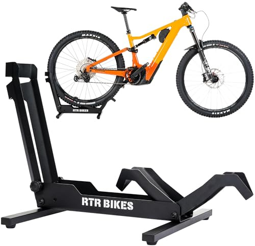 RTR BIKES Brutus Fahrradständer Boden – Profi Hinterradständer für E-Bike & MTB bis 30kg – Massiver Stahl Standfuß – Passend für 26-29 Zoll & Reifenbreite bis 2,8 – Made in EU