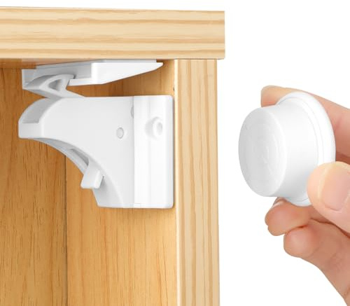 Babysicherheit Magnetisches Schrankschloss 10 Schlösser mit 2 Schlüssel, Magnetische Kindersicherung, Schubladensicherung unsichtbar für Schrank und Schubladen