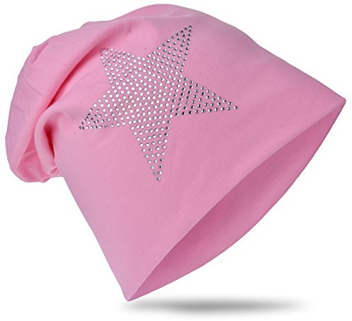 Miobo Slouch Beanie Mütze für Kinder und Erwachsene – Weiche Baumwolle – Strass-Stern-Design