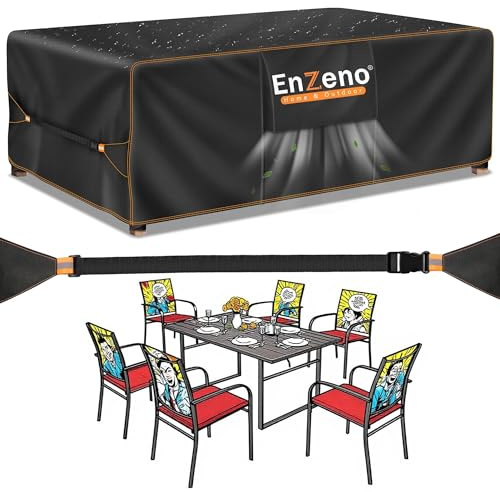 Enzeno Abdeckung Gartenmöbel Wasserdicht 150x100x100cm, Loungemöbel Abdeckung Winterfest, Abdeckhauben Balkonmöbel für Möbelsets, Lounge Plane für Gartenmöbel, Schutzhülle für Sitzgruppe Gartenmöbels