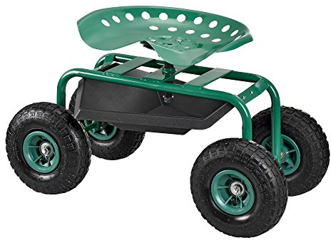 pro.tec Fahrbarer Gartensitz Scooter Rollsitz [grün] Rollwagen Gartenhelfer