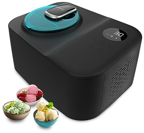 Cecotec Eismaschine mit 1,2 L Kompressor Gelacy 1200 Touch. 110 W, Eiscreme-Maschine, Touchscreen, Kontrollfenster, Entnehmbarer Motor, Eiscreme in 30 Minuten