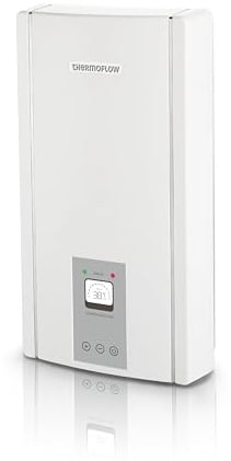 Thermoflow Elex 24 Durchlauferhitzer druckfest/Leistung: 24 kW / 400 V/Warmwasserbereiter 55 °C/G 1/2“ Anschluss / 13 L/min/Durchlauferhitzer für Waschtisch, Bad oder Küche / ELEX24