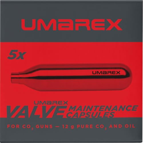 Umarex Co2 Wartungskapseln, Set 5 x 12 g, ideal für Luftdruckgewehr, Zubehör für Luftgewehre