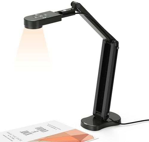 Kitchbai 4K Ultra High Definition 8MP USB-Dokumentenkamera - Mac OS, Windows, Chromebook, Zoom, Microsoft Teams, OBS für Live-Demo, Webkonferenzen, Fernunterricht