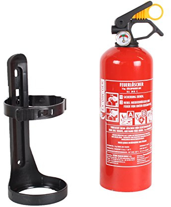 EXDINGER Autofeuerlöscher 1kg ABC Halterung Manometer (Pulverlöscher GP-1X)