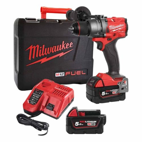 Milwaukee Akku-Schlagbohrschrauber Fuel M18FPD Plus HD-Box 2x 18 V/5, 0 Ah Li-Ion, 1 Stück, 4933451061