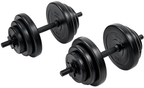 Sunny Health & Fitness 18 kg Vinyl Hantel Set, Einheitsgröße, NO. 087