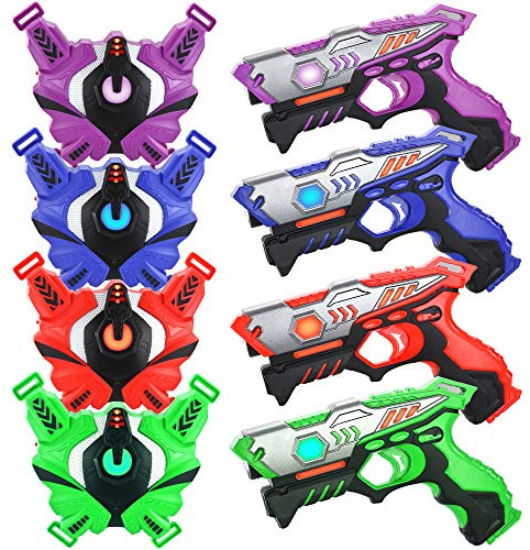 TINOTEEN Laser Tag Gun Set mit Westen, Infrarot Gun Set mit 4 Spielern