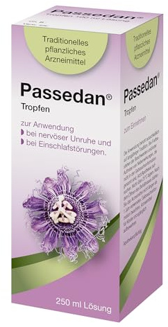 Passedan Tropfen 250 ml - bei nervöser Unruhe und Einschlafstörungen - Tag und Nacht anwendbar - pflanzliches Arzneimittel mit Passionsblumenkraut für innere Ruhe und leichteres Einschlafen
