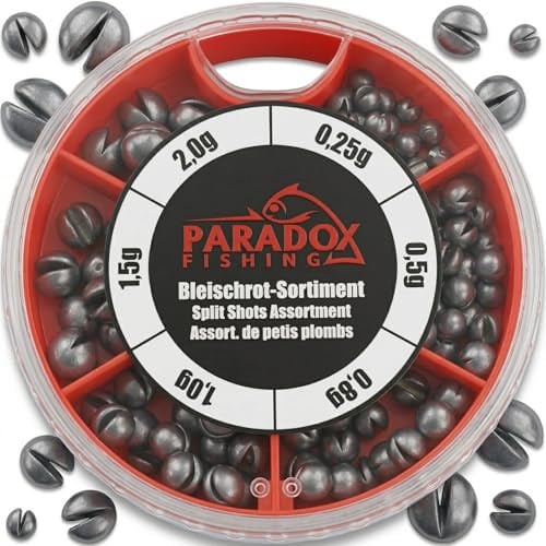 Paradox Fishing Bleischrot 0,25g-2,0g Angeln - Angelblei Blei Angelzubehör Angel Zubehör Schrotblei - Posen Angeln