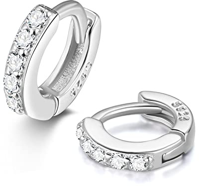 5mm Tiny Mini Creolen Silber 925 Klein Kreolen Klappcreolen Zirkonia Knorpel Ohrpiercing Forward Helix Huggie Hoop Earrings Small Greolen Ohrringe