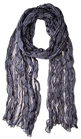 Tinitex Knitterschal Halstuch Schal XXL grau Seide 180x90cm Crinkle