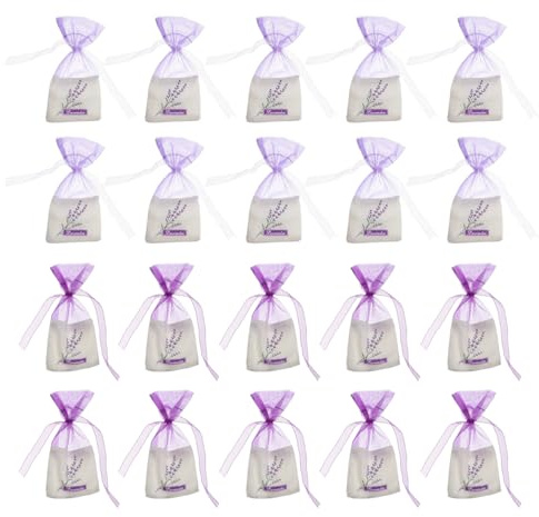 Wakauto 20 Stück Lavendelsäckchen Leere Lavendel Duftsäckchen Lavendelbeutel Lila Lavendelbeutel Duftsäckchen Kleiderschrank Echter Lavendel getrocknet lavendelsäckchen Greenleaf duft