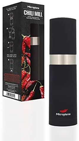 Microplane Chilimühle für getrocknete Chilischoten mit rasiermesserscharfen Edelstahlklingen - Hergestellt in USA