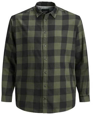 JACK & JONES Herren Hemd Jjegingham Twill Shirt L/S Noos, Dusty Olive, L