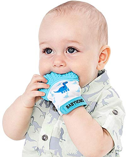BabyNoms Beißhandschuh für Beißringe und Beißring aus Silikon, ideal für zahnende Beißringe oder Beißringe