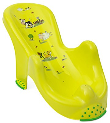 keeeper Funny Farm Anatomischer Babybadesitz mit Anti-Rutsch-Funktion, Ab 0 bis ca. 6 Monate, Leon, Grün
