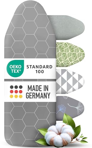arteneur® - Made in Germany Bügelbrettbezug 120x40 | Hitzereflektierend | Gummizug | OEKOTEX100 | 5 Größen | Polsterung | Bügelbrettbezug für Dampfbügelstation und Dampfbügeleisen | Bügeltischbezug M