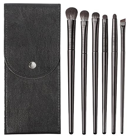 LacyMC 6pcs Lidschatten Make-Up Pinsel Set,Pinsel Kosmetiktasche Portable Reise Make Up Pinsel Tasche,Pinselset Makeup Professionelles Foundation Make up Pinsel Set(Schwarz)