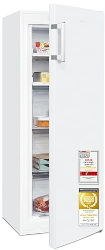 Exquisit Gefrierschrank | 161 l Nutzinhalt, Energieklasse C, 39 dB(A) | NoFrost, Schnellgefrieren, elektronische Temperaturregelung, Türalarm, wechselbarer Türanschlag | GS5231-NF-H-040C weiss