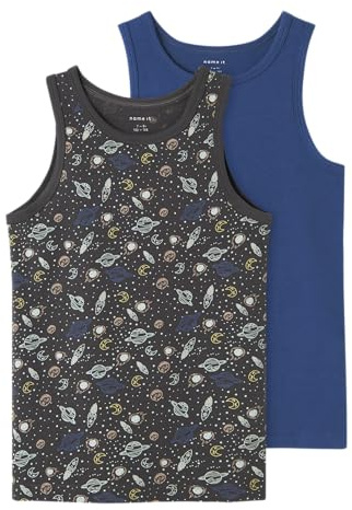 Name It Kids Jungen Nkmtank Top 2P Iron Space Noos, Forged Iron, 122-128 EU