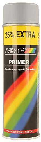 MOTIP Grundierung Grau 500 ml - Haftgrund Sprühfarbe mit Rostschutz | Schnelltrocknende Grundierung mit hoher Füllkraft - nass und trocken schleifbar, für alle Lacksysteme, Korrosionsschutz