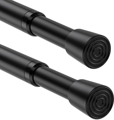 2Stück Gardinenstange Ohne Bohren 68-100cm Klemmstange Für Gardinen Teleskop Gardinenstange Zum Klemmen 100cm Schwarz Teleskopstange Spannstange Vorhangstange Ohne Bohren
