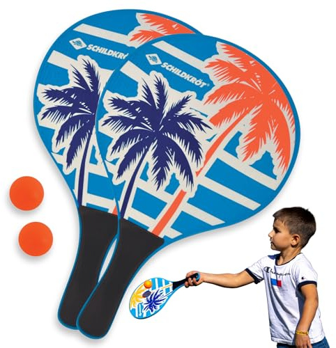 Schildkröt Beach Paddle Ball Set- 2 Schläger, 2 Bälle inkl. Netztasche, Strandspiel für die ganze Familie, der Klassiker unter den Strandspielen