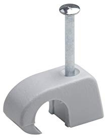 Meister Express-Schelle 7 - 11 mm - grau - 100 Stück im praktischen Set - Zur Fixierung von Kabeln & Leitungen - Inkl. vormontiertem Nagel / Haftclips / Kabelschellen / Nagelschellen / 7454120