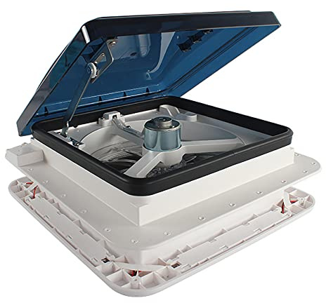 Brride Wohnmobil-Dachlüfter Ventilator Turbo Kit mit LED, Wohnwagen Wohnmobil Dachfenster Schalldichte Dachluke Leiser Lüfter, RV Wohnwagen Entlüftung Dachhaube Auspuff Dachluke