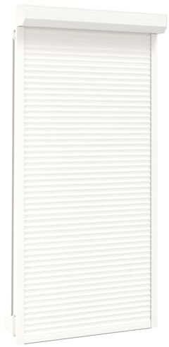 vidaXL Rollladen Gute Wärme- und Schalldämmung Rollladenpanzer Behang Rolladen Rolladenbehang Vorbaurollladen Vorbaurolladen Aluminium 110x220cm Weiß