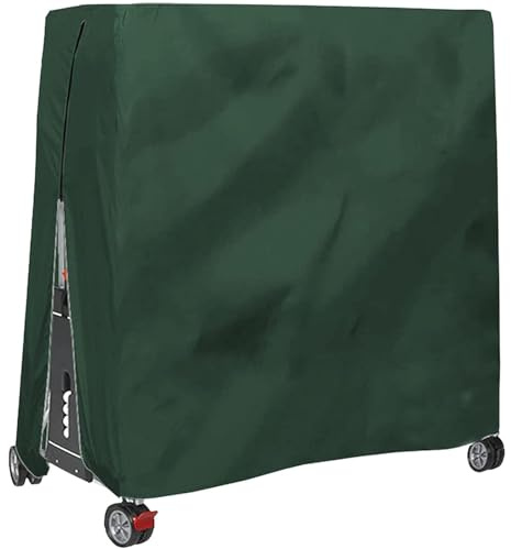 Tischtennisplatten Schutzhülle Abdeckung für Tischtennisplatte Ping Pong Platte Reißfest Winddicht UV-Beständiges 165x70x185cm (Green)