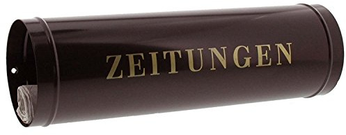 Burg-Wächter Zeitungsrolle mit Seitendeckel, Briefkastenergänzung, Rund, Verzinkter Stahl, 800 BR, Braun (ähnlich RAL 8014)