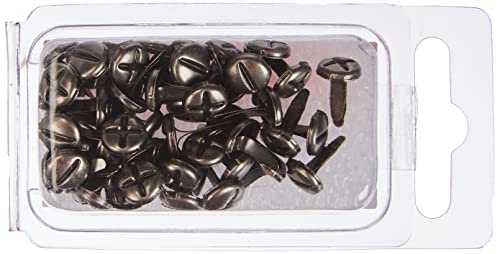 Rayher Brads "Schraube", 8 mm ø, Farbe antiksilber, Blisterbox 50 Stück, Mini-Brads für Scrapbooking und zum Basteln, Musterklammern, Spreizklammern, 7835942