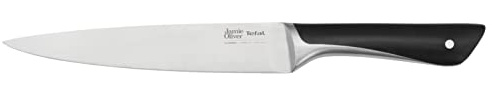 Tefal Jamie Oliver Fleisch-/Schinkenmesser 20 cm, hohe Schneideleistung, unverwechselbares Design, widerstandsfähige und langlebige Klingen, Edelstahl/Schwarz, K2670255