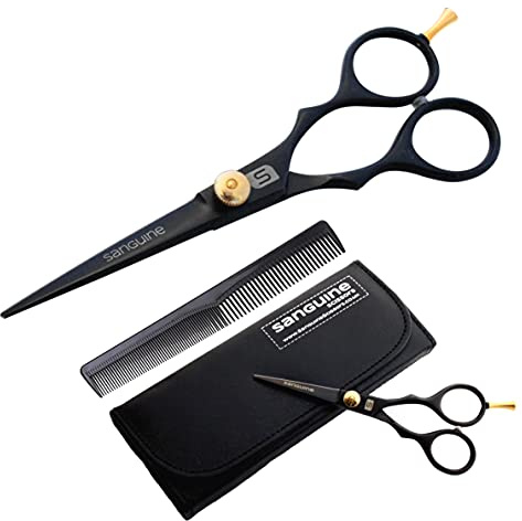 Profi Friseur Schere 14 cm, deep black + Fall