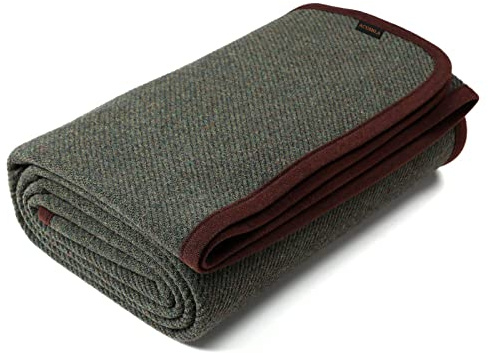 ACUSHLA MerinoWolle Wolldecke warm Decke Campingdecke Kuscheldecke 160x 200 cm (Wolle) – Militärische (Olive)
